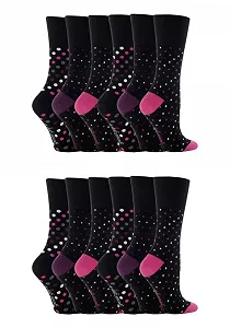 Шкарпетки Gentle Grip 12 пар Жіночі SockShop Бавовняні EUR 37-42 More Point Stripes RH07 - Фото 1