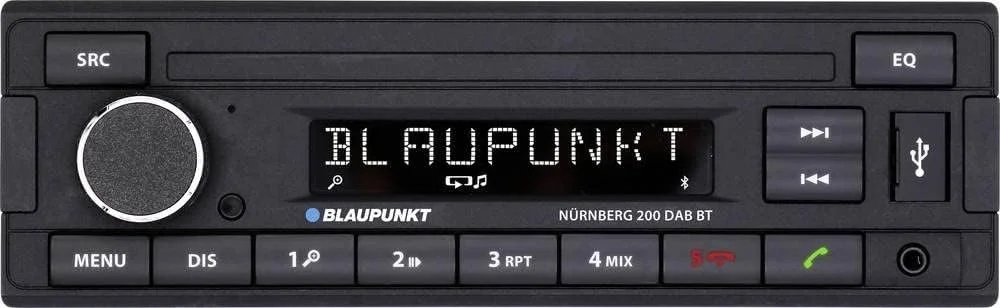 Автомагнітола Blaupunkt Nurnberg 200 DAB BT / Bluetooth / FM / AUX / USB / DAB+ / 1DIN, фото №1