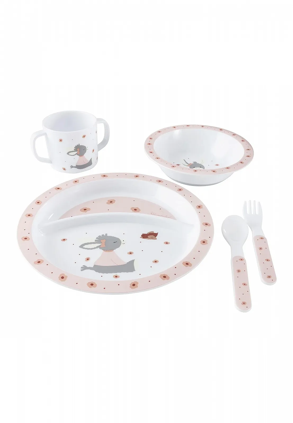Набір дитячого посуду Sterntaler Emmi Girl Віслючок Flora Rose, фото №1 Набір дитячого посуду Sterntaler Emmi Girl Віслючок Flora Rose, фото №1