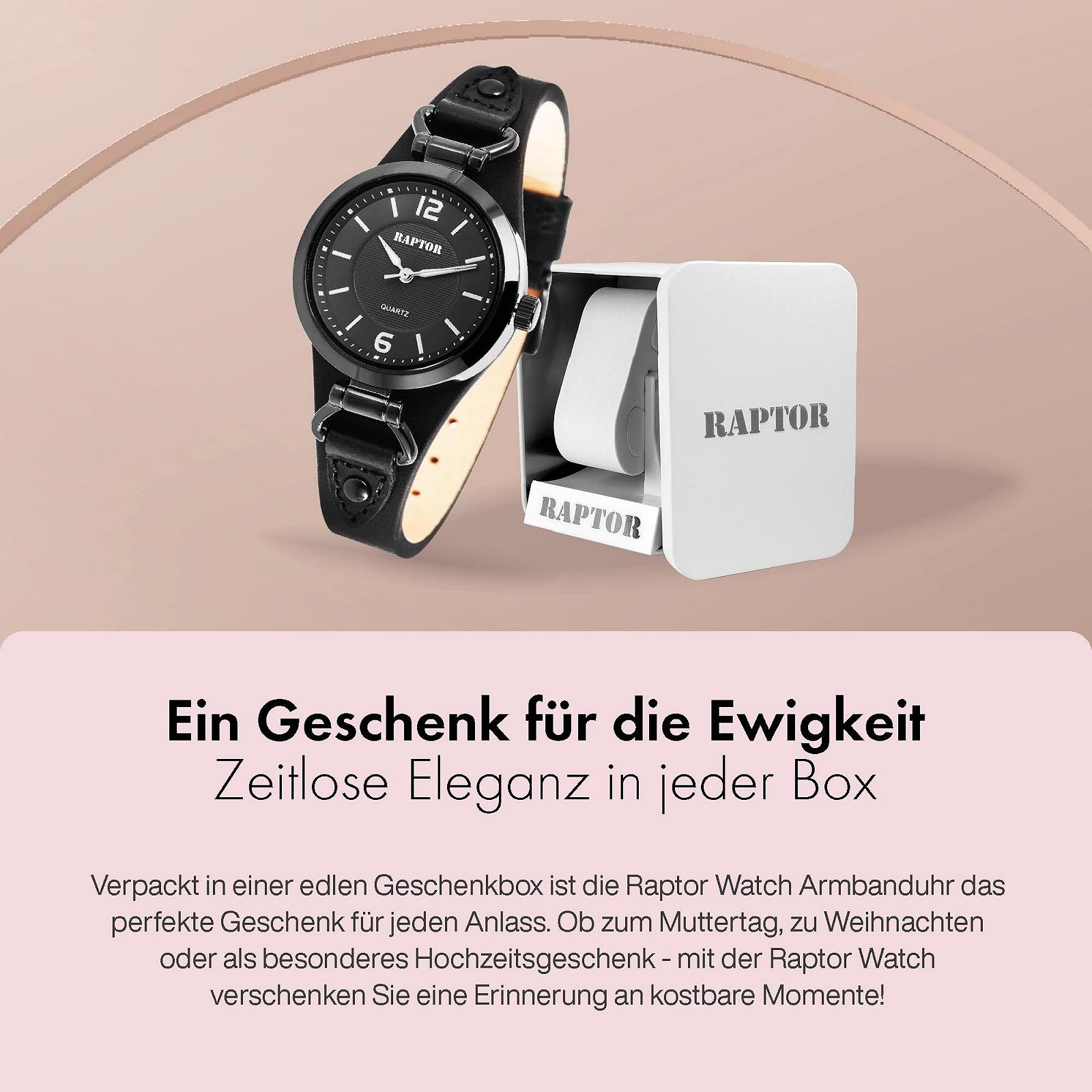 Часы Raptor Classic RA10148 Женские Кожаный Ремешок Люминесцентные Стрелки Аналоговые Кварцевые, фото №6