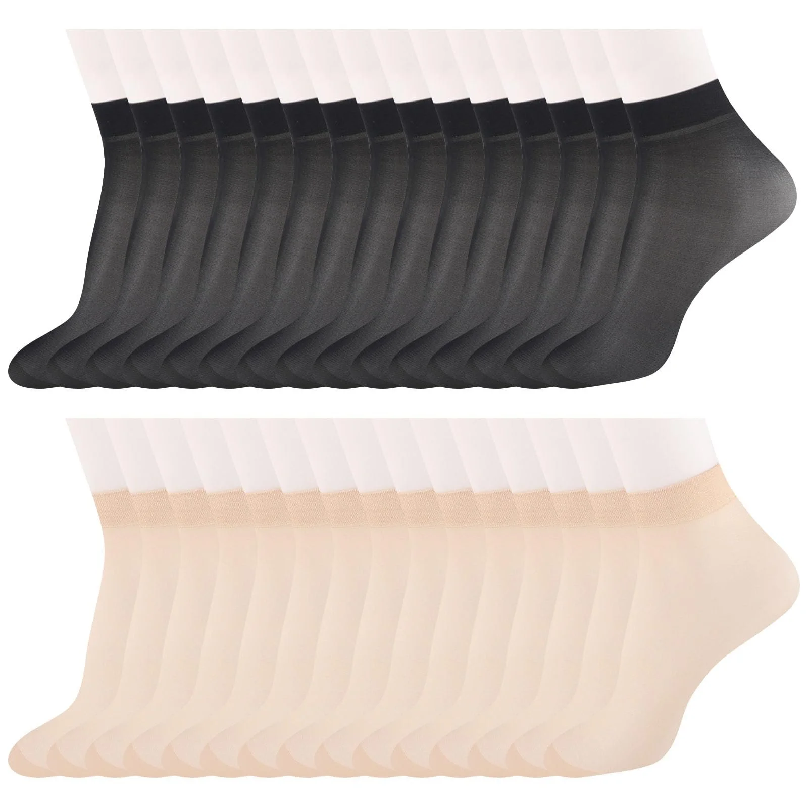 Носки ZOCONE Прозрачные 30 пар, Женские нейлоновые носки, Тонкие носки, Женские короткие шелковые носки, Щиколотки, Нейлоновые носки, Прозрачные тонкие носки, Летние шелковые тонкие 34-41, фото №1