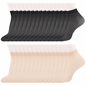 Носки ZOCONE Прозрачные 30 пар, Женские нейлоновые носки, Тонкие носки, Женские короткие шелковые носки, Щиколотки, Нейлоновые носки, Прозрачные тонкие носки, Летние шелковые тонкие 34-41 - Фото 1