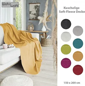 Плед WOHNWOHL Однотонний М'який флісовий плед synthetic.ua - Фото 1