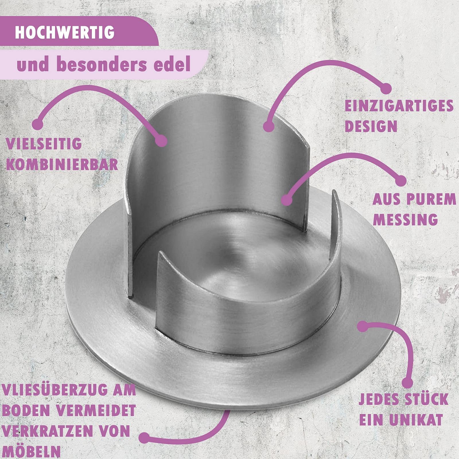 Підсвічник WikaKerzen Brushed Brass 6 см Срібний, фото №6 Підсвічник WikaKerzen Brushed Brass 6 см Срібний, фото №6