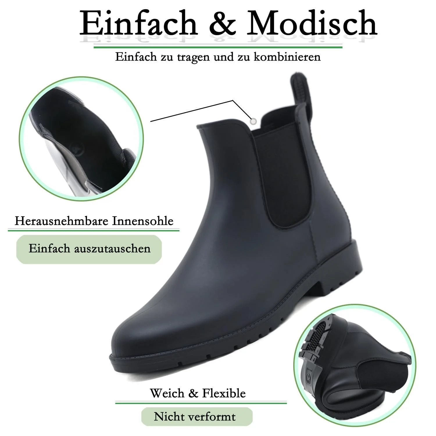 Чоботи гумові Uniuni Водонепроникні з нековзною підошвою, фото №3