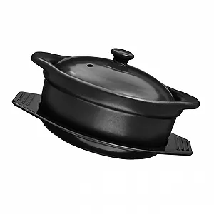 Кастрюля для запекания керамическая с крышкой 1,09 л С двойной ручкой Антипригарная - Фото 1