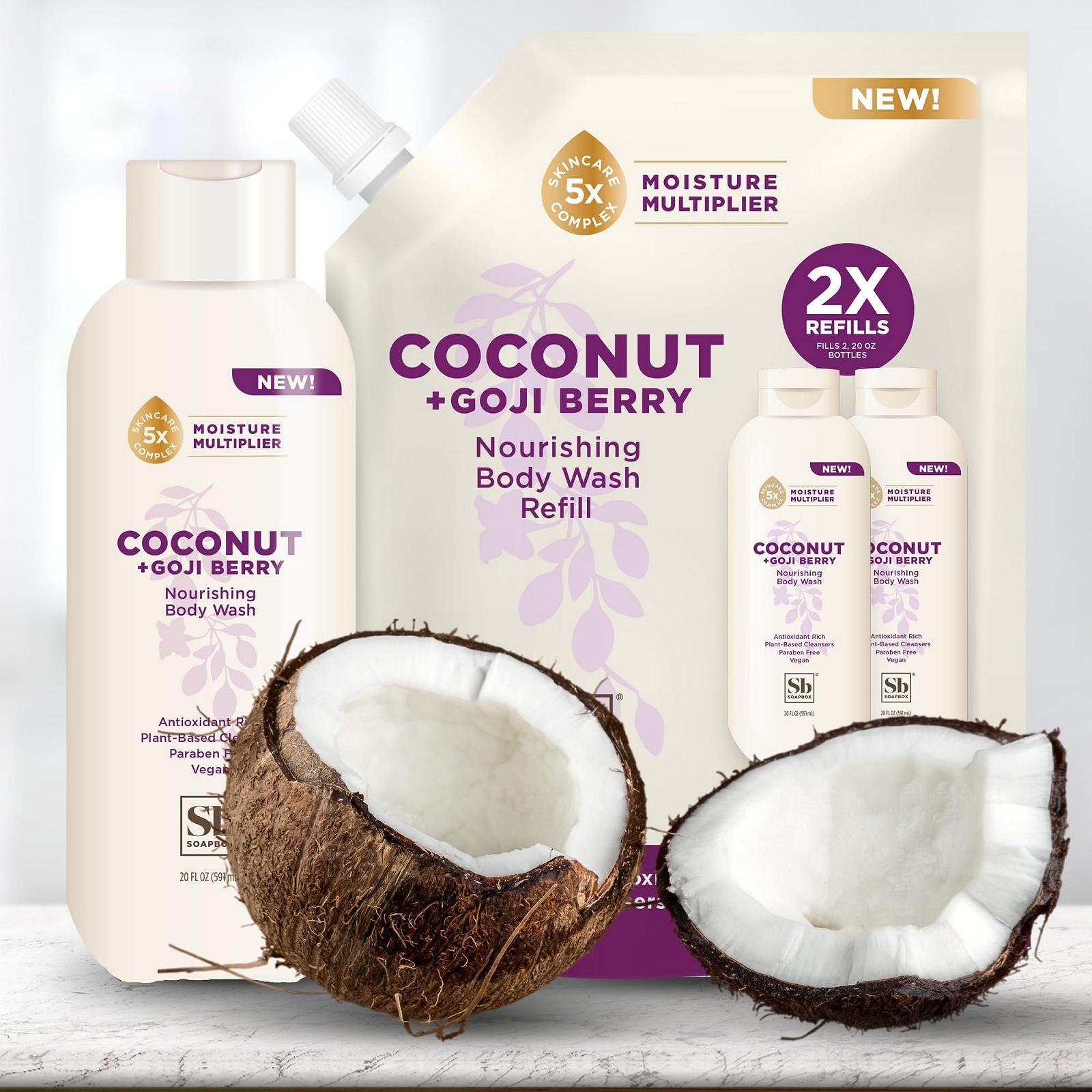 Гель для душу Soapbox Coconut & Goji Berry З маслом ши Веганський Набір з 2 шт по 20 унцій, фото №7