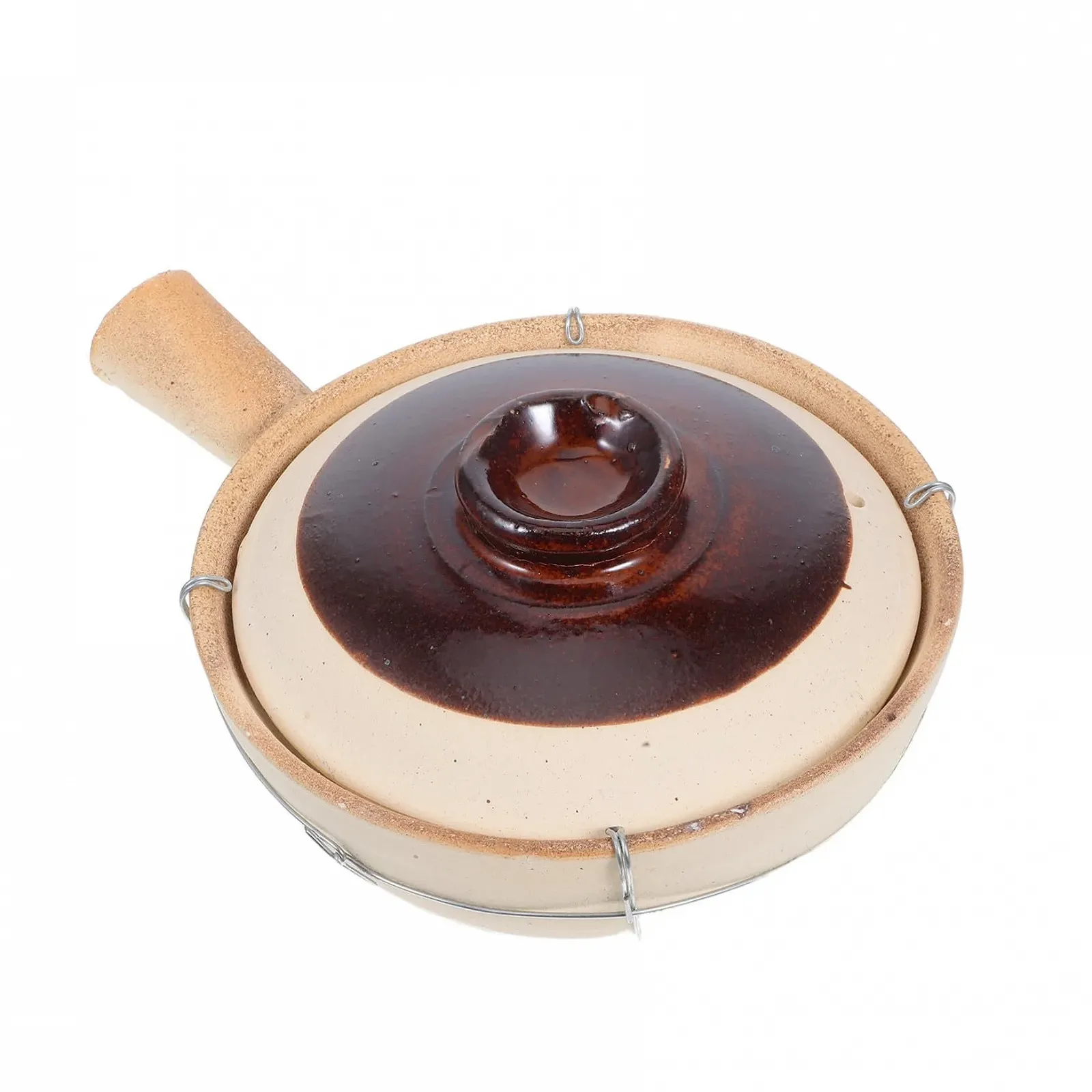 Керамический глиняный горшок Cabilock традиционный с крышкой термостойкий для супов и рагу, фото №1