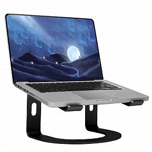 Подставка для ноутбука Konsol: Съемная с вентиляцией, портативная подставка для ноутбука, совместимая с ноутбуками 10-15,9 дюймов MacBook, HP, Dell, Lenovo, Samsung, Acer, Huawei (Черная изогнутая) - Фото 1