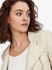 Куртка ONLY ONLAVA FAUX LEATHER BIKER OTW NOOS 15102997 Бежевый M synthetic.ua - Фото 1