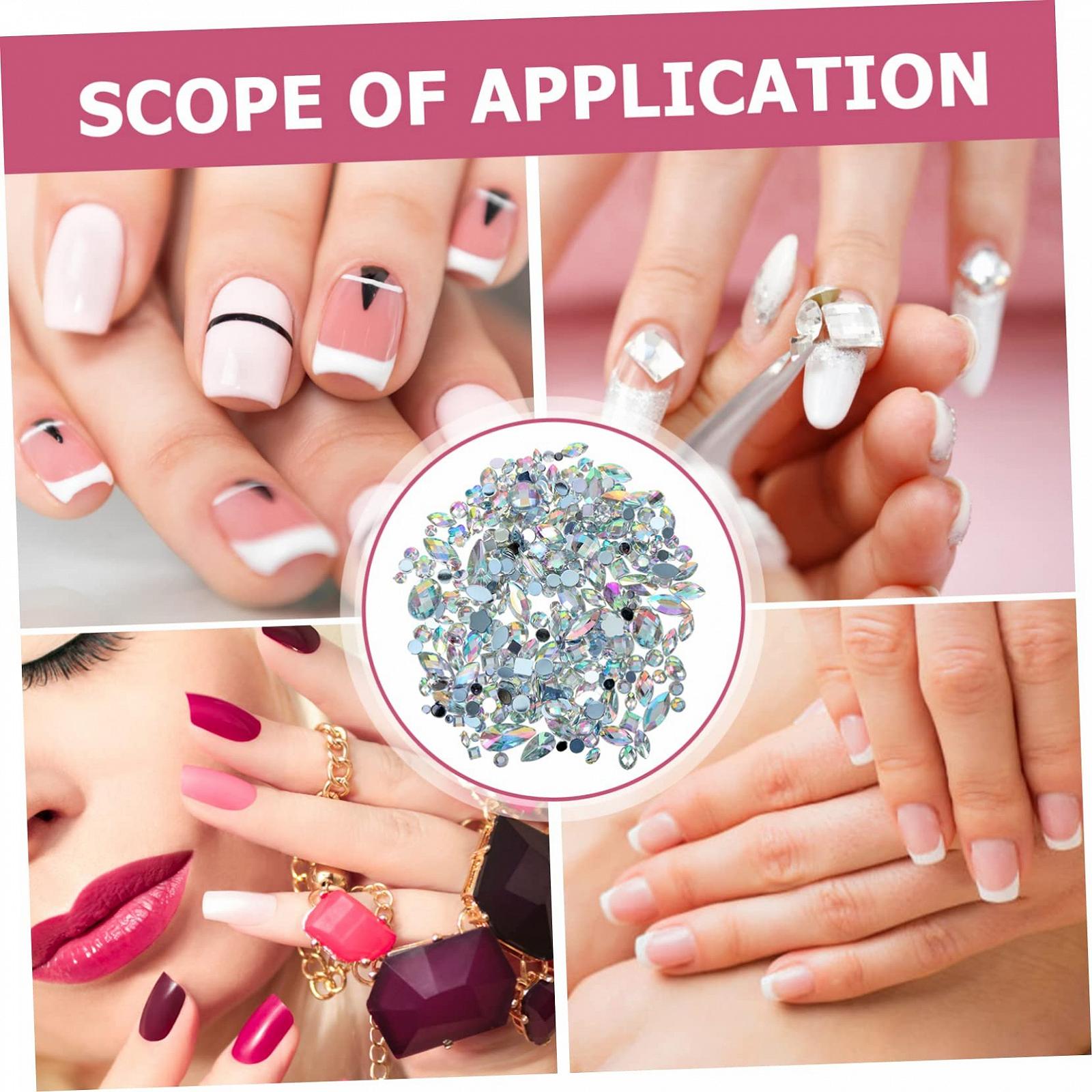 Стразы Плоские Акриловые 300 шт Белый AB, фото №3