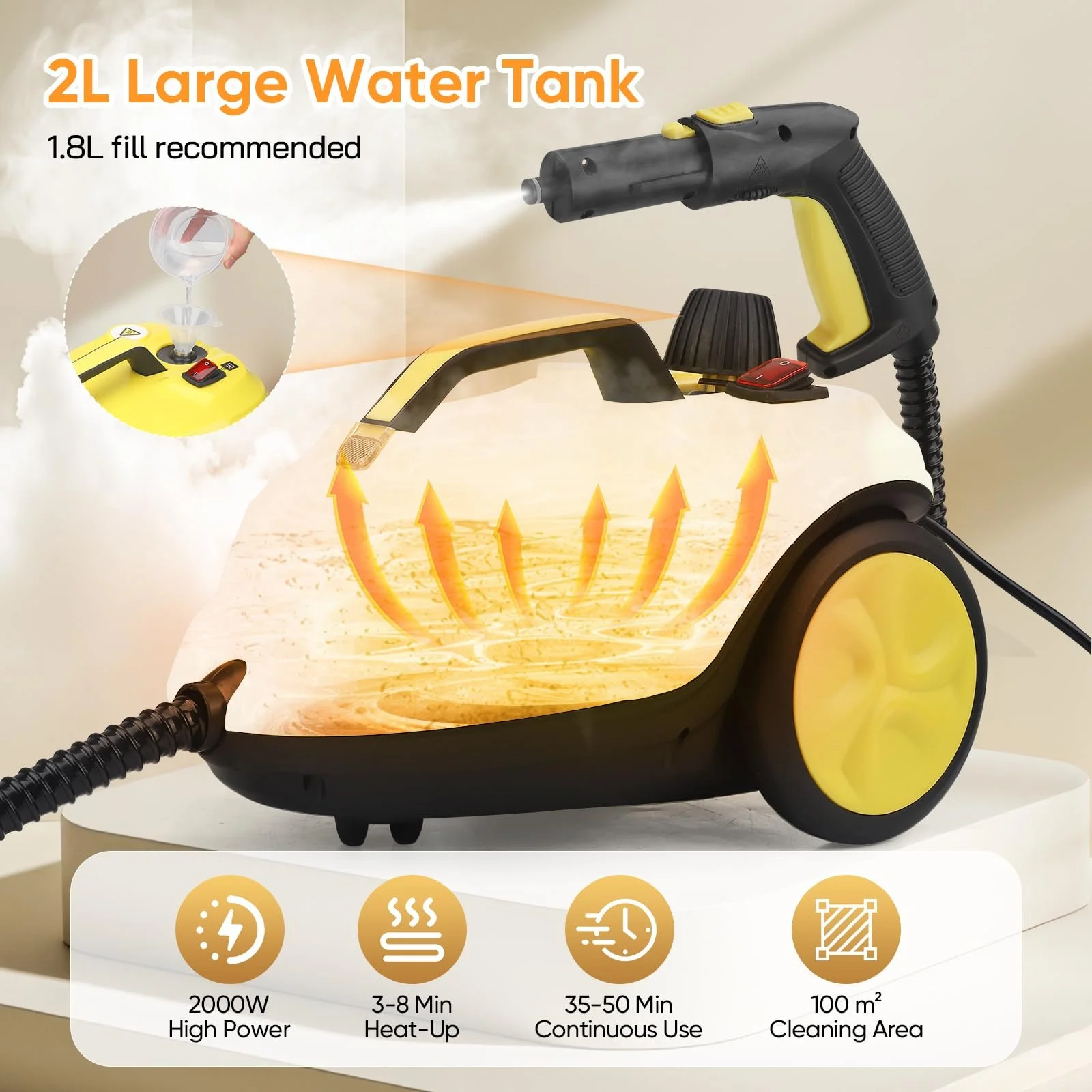 Пароочисник універсальний високотемпературний 320°C 2 л 2000 Вт, фото №4