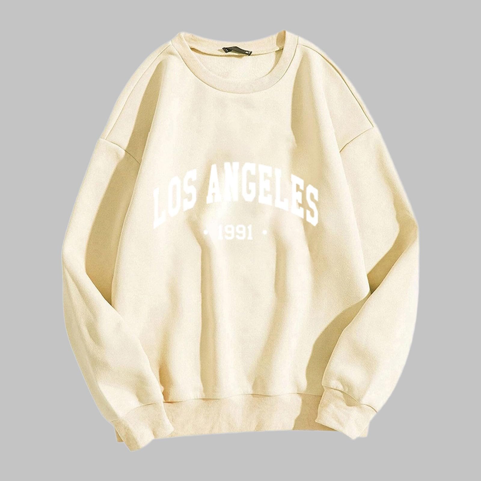 Женский Пуловер Los Angeles California Кофта однотонный Винтаж свободный крой цветной, фото №2