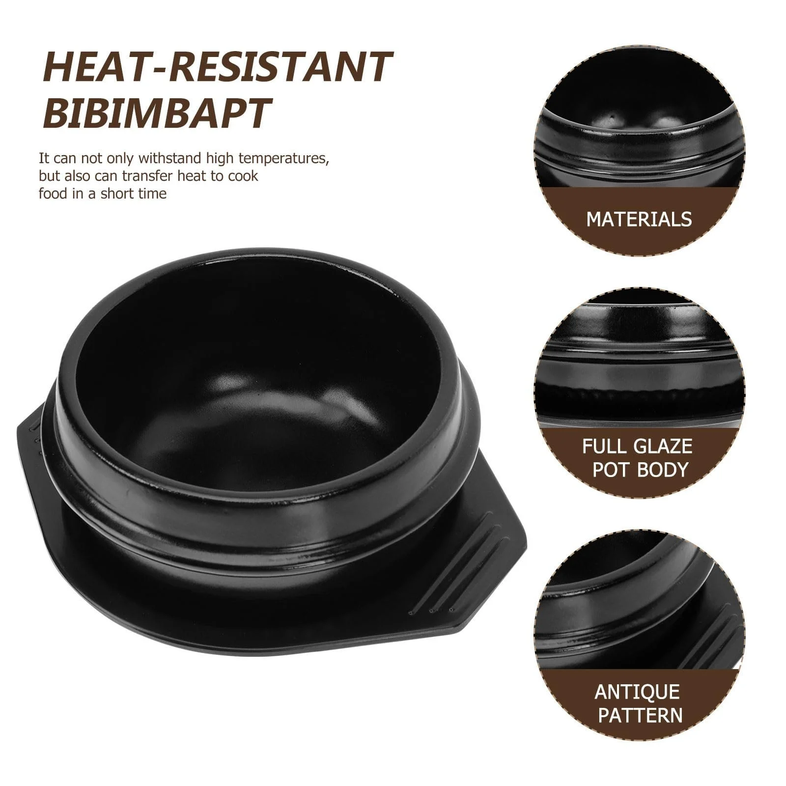 Керамический горшок TIDTALEO Bibimbap с подносом и ложкой, антипригарное покрытие, жаропрочный, фото №4
