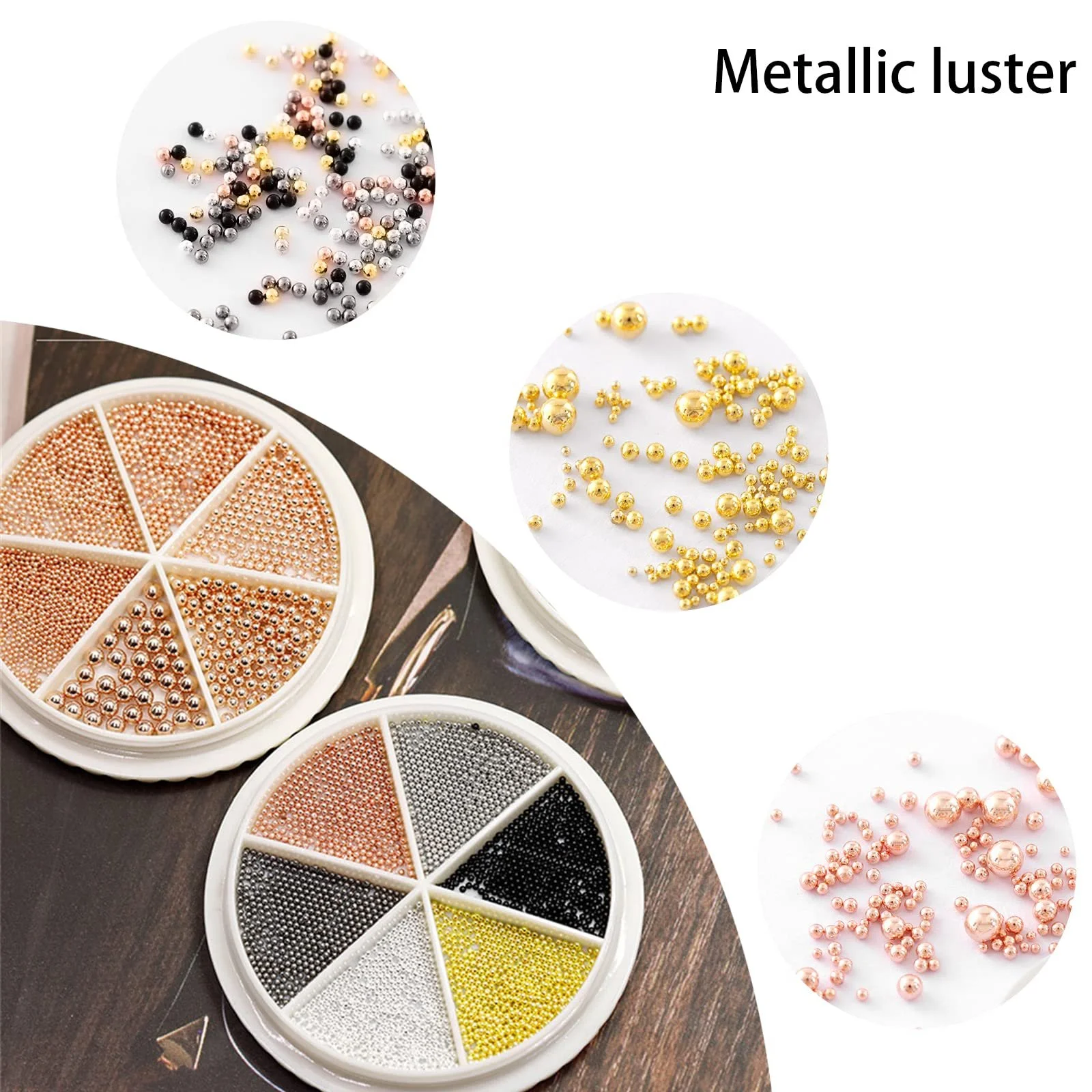 Ікра для дизайну нігтів 6 банок Міні ікра Мікро кришталеві намистини різних розмірів 3D, фото №3 Ікра для дизайну нігтів 6 банок Міні ікра Мікро кришталеві намистини різних розмірів 3D, фото №3
