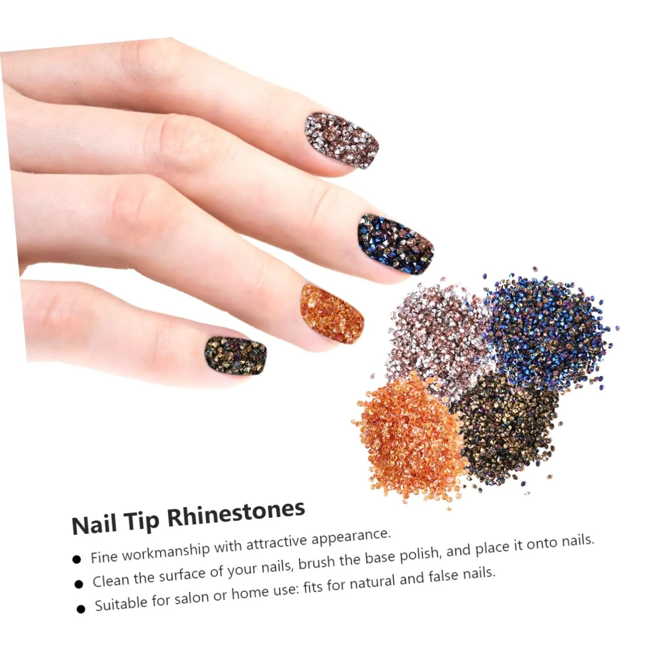 Стрази для нігтів Mikinona Срібні, фото №3