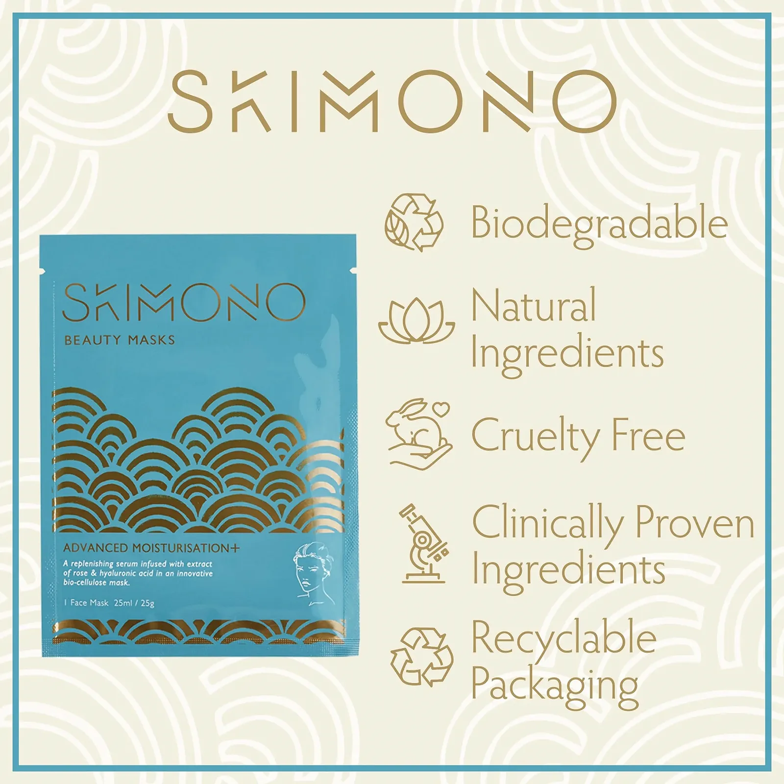 Маска для лица SKIMONO Advanced Moisturisation+ Organic Cellulose (4 шт. в упаковке), фото №7