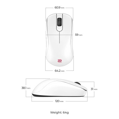 Мышка Zowie S2DW Wireless White (9H.N4NBE.A3E), фото №7 Мышка Zowie S2DW Wireless White (9H.N4NBE.A3E), фото №7