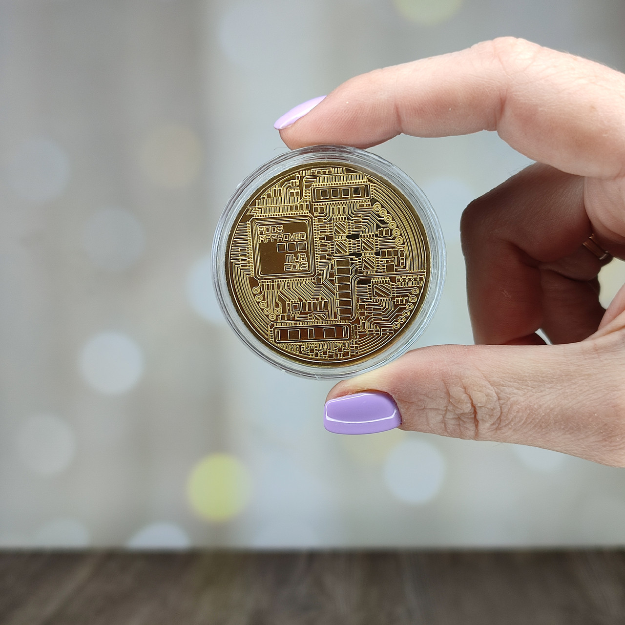 Сувенирная монета Bitcoin Биткоин, фото №2