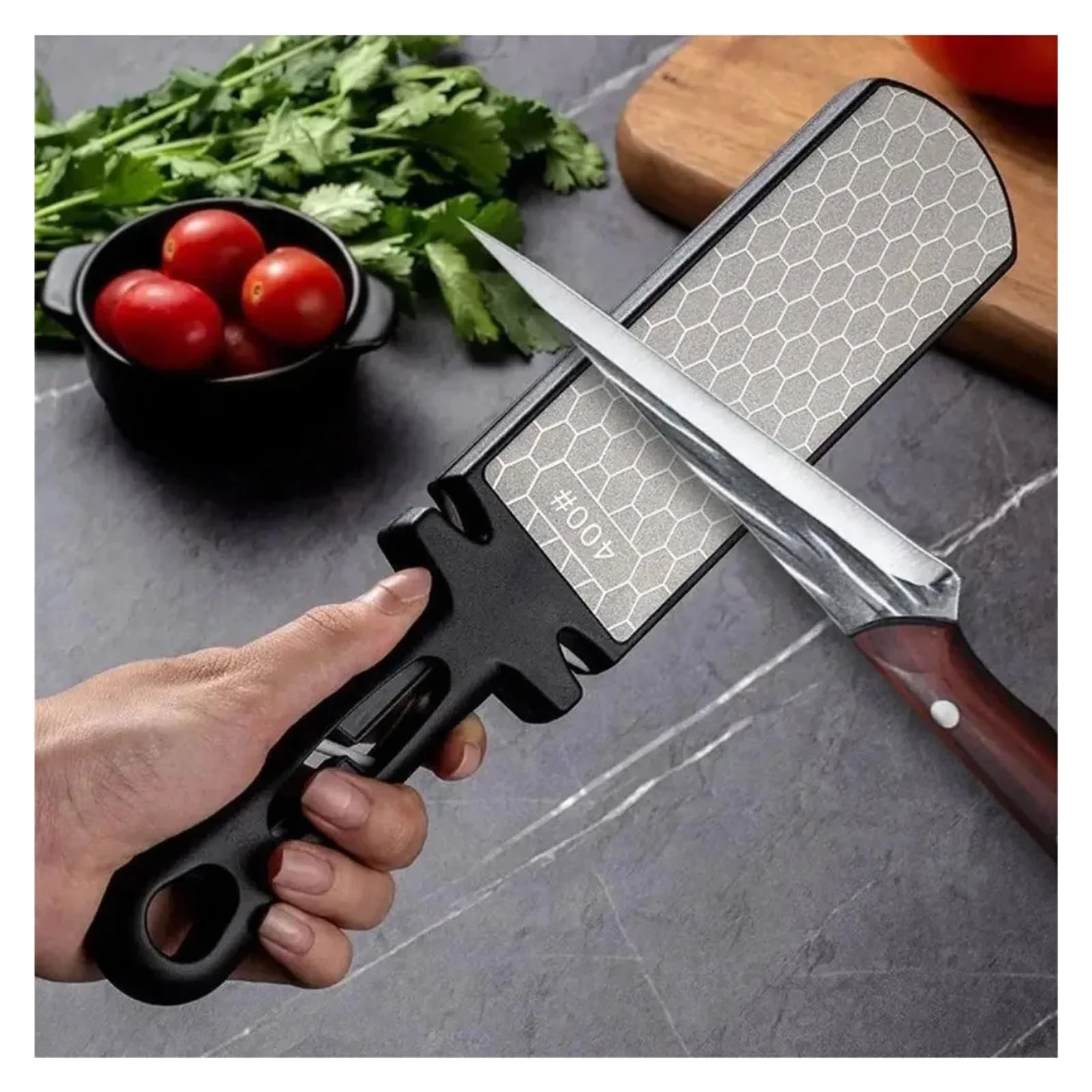 Точило для ножів 5 в 1 400/1000 двостороннє вольфрамова сталь та кераміка, фото №2