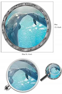 Наклейка на стіну 3D Window Dolphin Turtles Underwater World Dolphin synthetic.ua - Фото 1