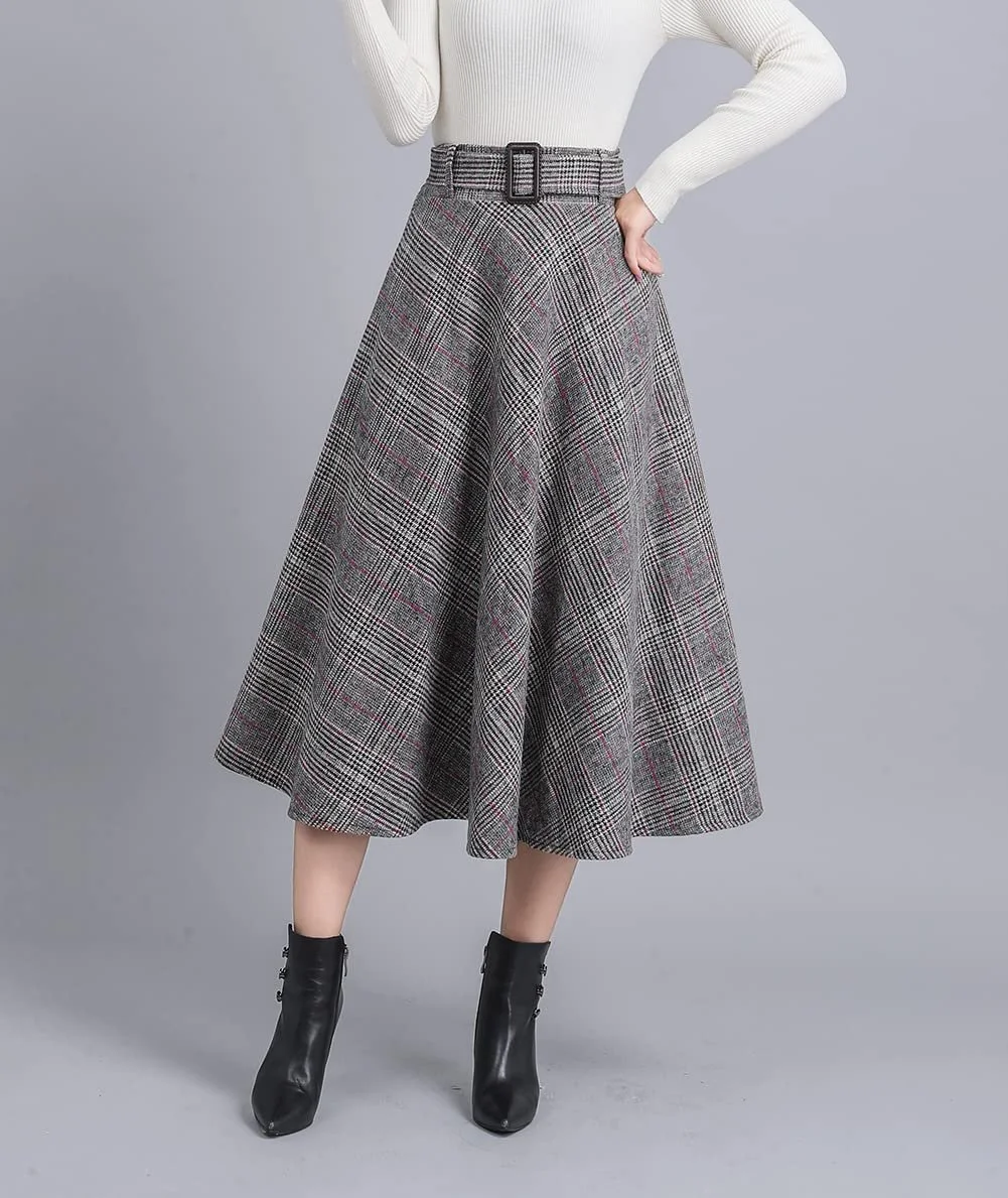 Спідниця Вінтаж Міді Еластична Висока талія До коліна Плісирована, фото №3