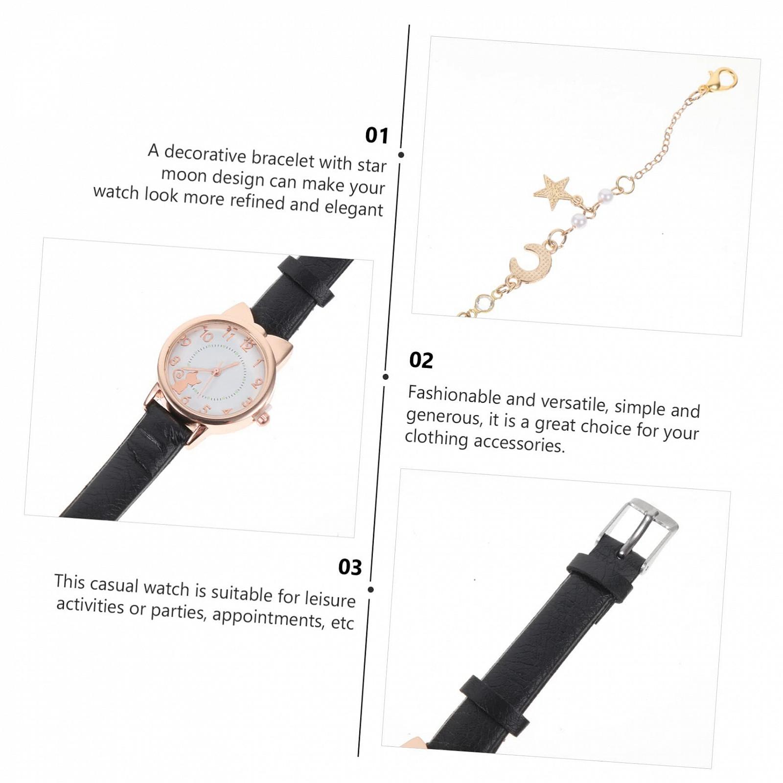 Жіночий кварцовий годинник PartyKindom з браслетом, шкіряний ремінець, фото №7