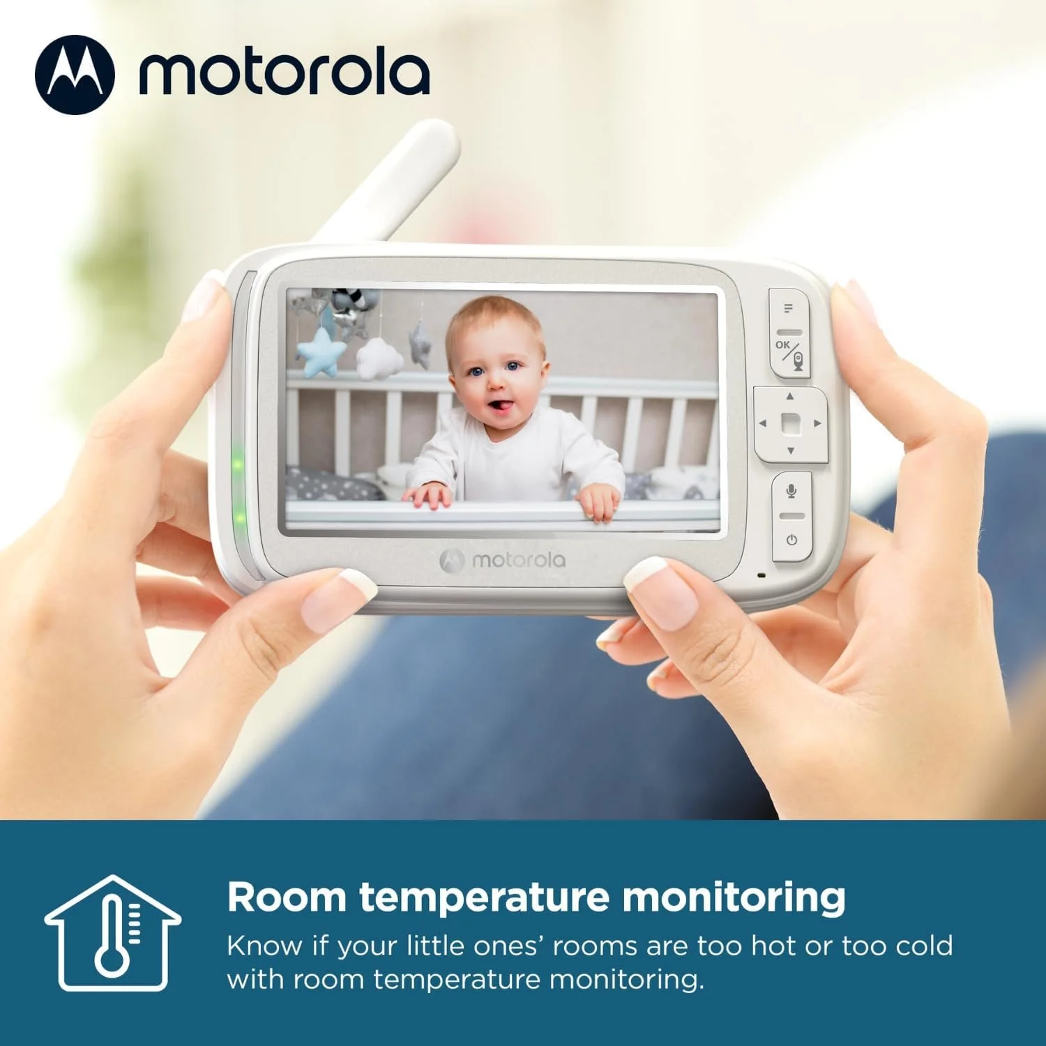 Детская видеоняня с монитором 5'' Motorola Nursery VM75 инфракрасное ночное видение цифровой зум двусторонний разговор и колыбельные Белый, фото №4