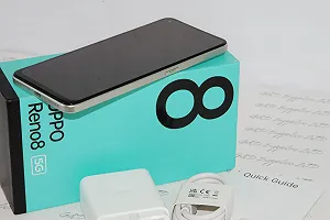 Смартфон OPPO Reno8 5G 6.4" 90Hz AMOLED 8/256GB 50MP Dimensity 1300 4500mAh 80W Shimmer Gold synthetic.ua - Фото 1