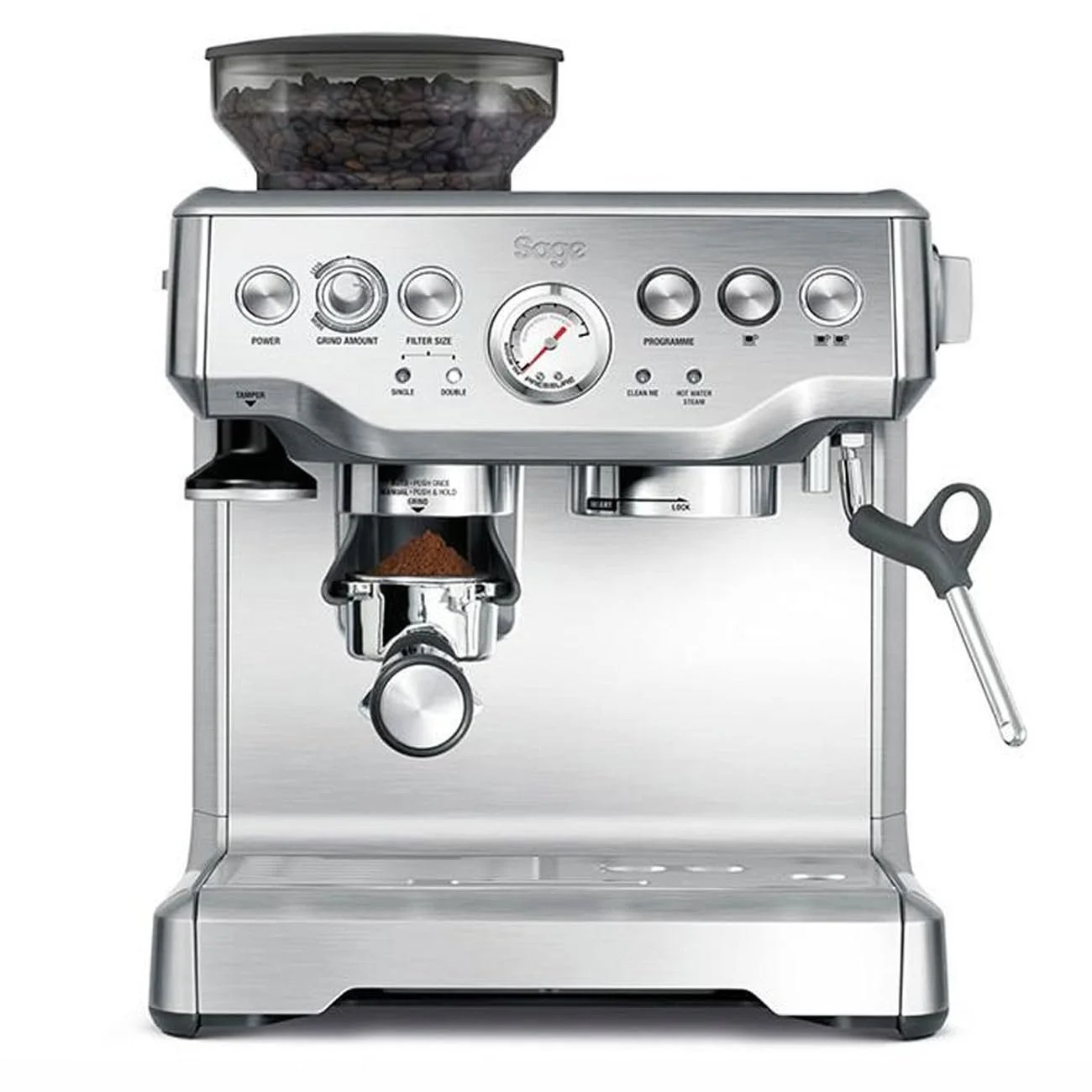 Эспрессо-машина Sage appliances SES875, 18/8, матовая нержавеющая сталь, фото №1 Эспрессо-машина Sage appliances SES875, 18/8, матовая нержавеющая сталь, фото №1