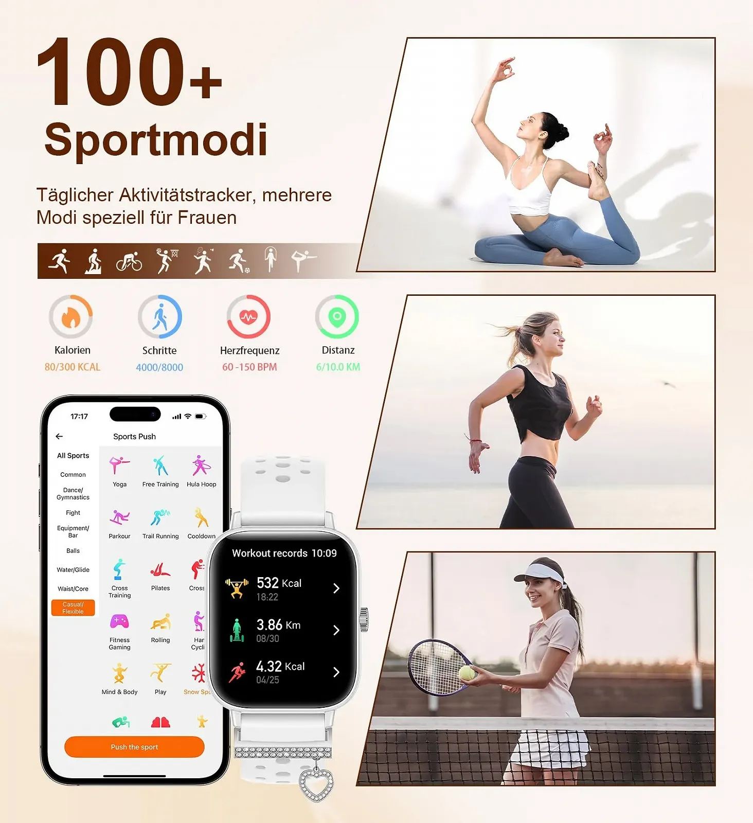 Смарт-часы Iaret Женский с функцией телефона, 1.85 дюйма, фото №3