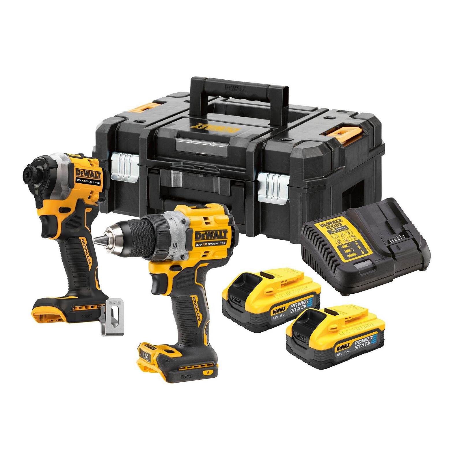 Аккумуляторный набор DeWALT DCK2051H2T DCD800 + DCF850, 2x 5.0Ah Powerstack + зарядное устройство, фото №1