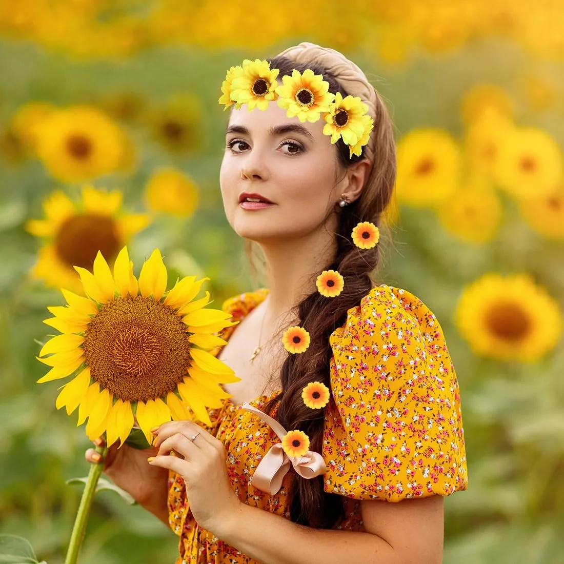 Венок для волос Подсолнечник, фото №5