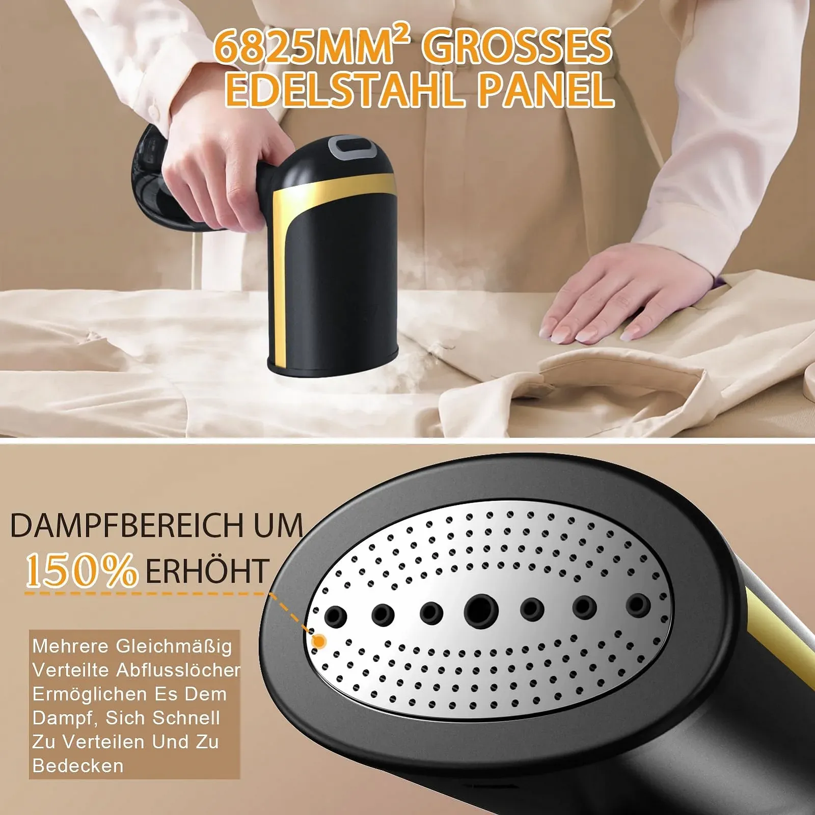 Вертикальний відпарювач COVACURE 1500 Вт 300 мл 20 с нагрівання Чорний, фото №2