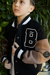 Теплий бомбер на флісі для хлопчbка від 122 до 140 см, зелений та шоколад, тепла кофта на кнопках synthetic.ua - Фото 1