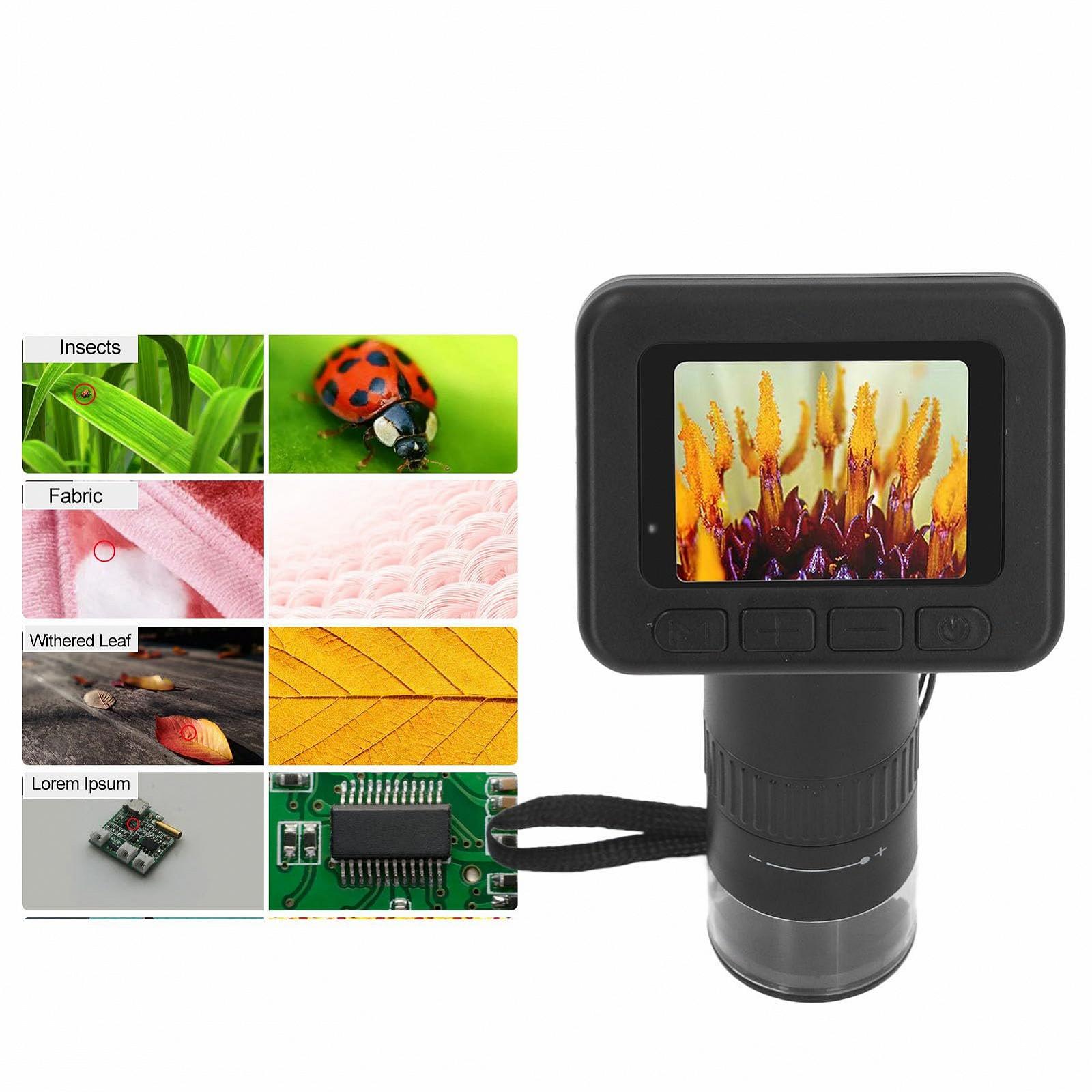 Цифровой микроскоп USB 1000x, подключение к ПК, портативный микроскоп с 2-дюймовым IPS-экраном, видео 1080p, 8 светодиодных ламп для ювелирных изделий, растений, камней для студентов и любителей, фото №6