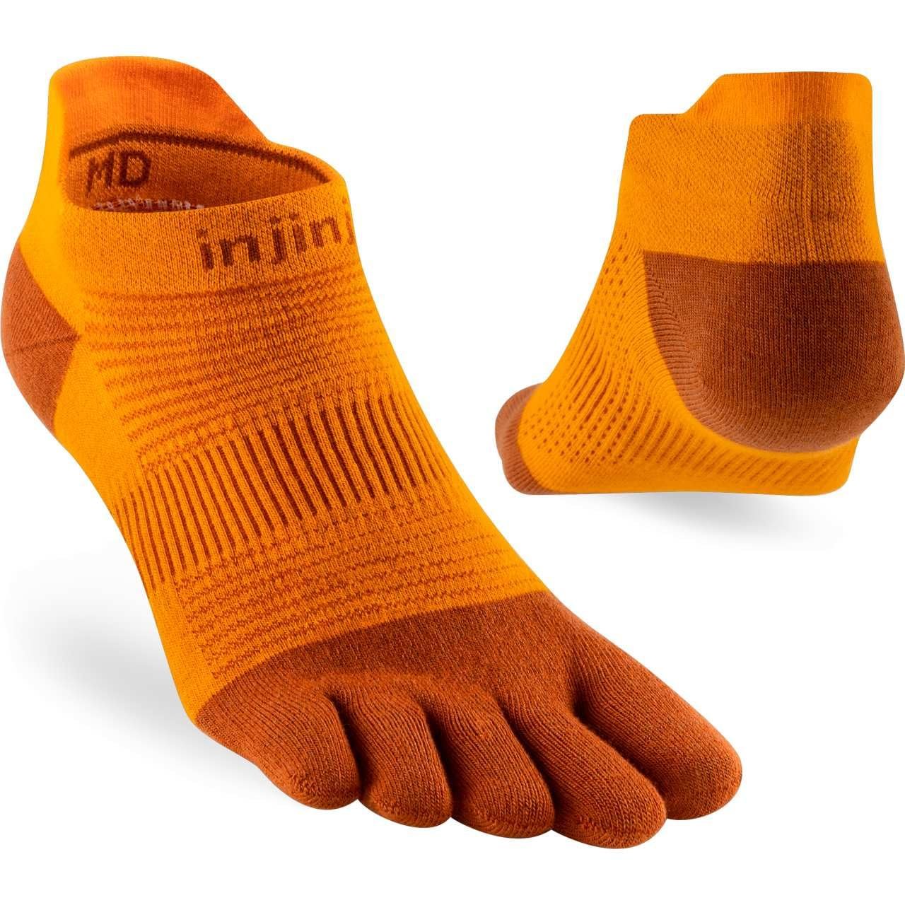 Носки Injinji Run Lightweight No-Show Campfire L, оранжевый, фото №1