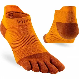 Носки Injinji Run Lightweight No-Show Campfire L, оранжевый - Фото 1