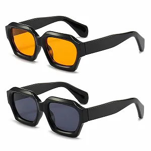 Сонцезахисні окуляри Квадратні Вінтажні Прямокутні LJCZKA UV400 - Фото 1