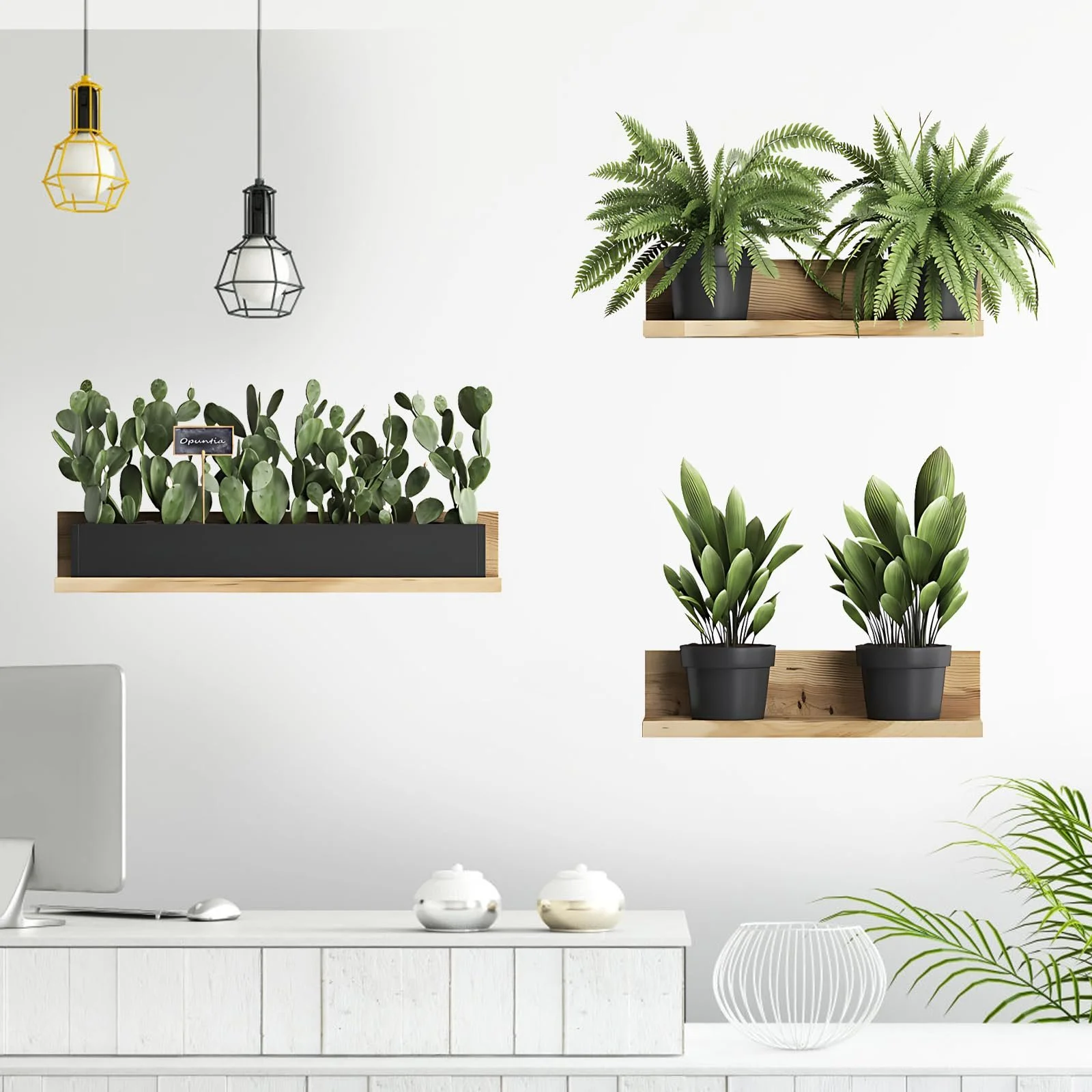 Наклейка на стіну Plants 3D Green самоклейна зелена (B), фото №3 Наклейка на стіну Plants 3D Green самоклейна зелена (B), фото №3