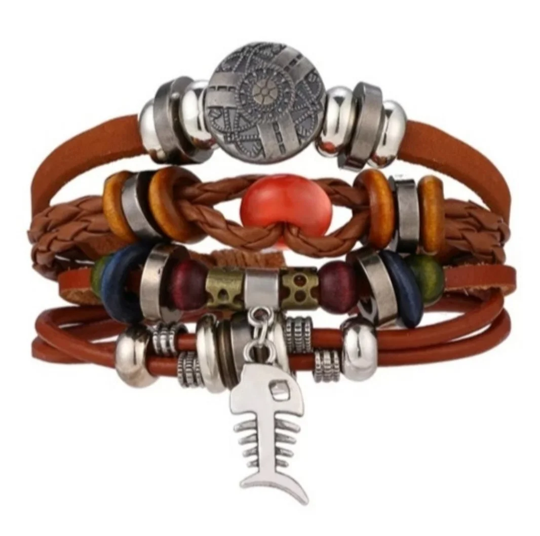 Набір браслетів з екошкіри Риба, фото №1