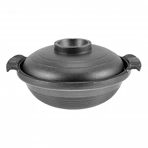 Кастрюля-кокотница Керамическая С двумя ручками Жаропрочная Черная - Фото 1