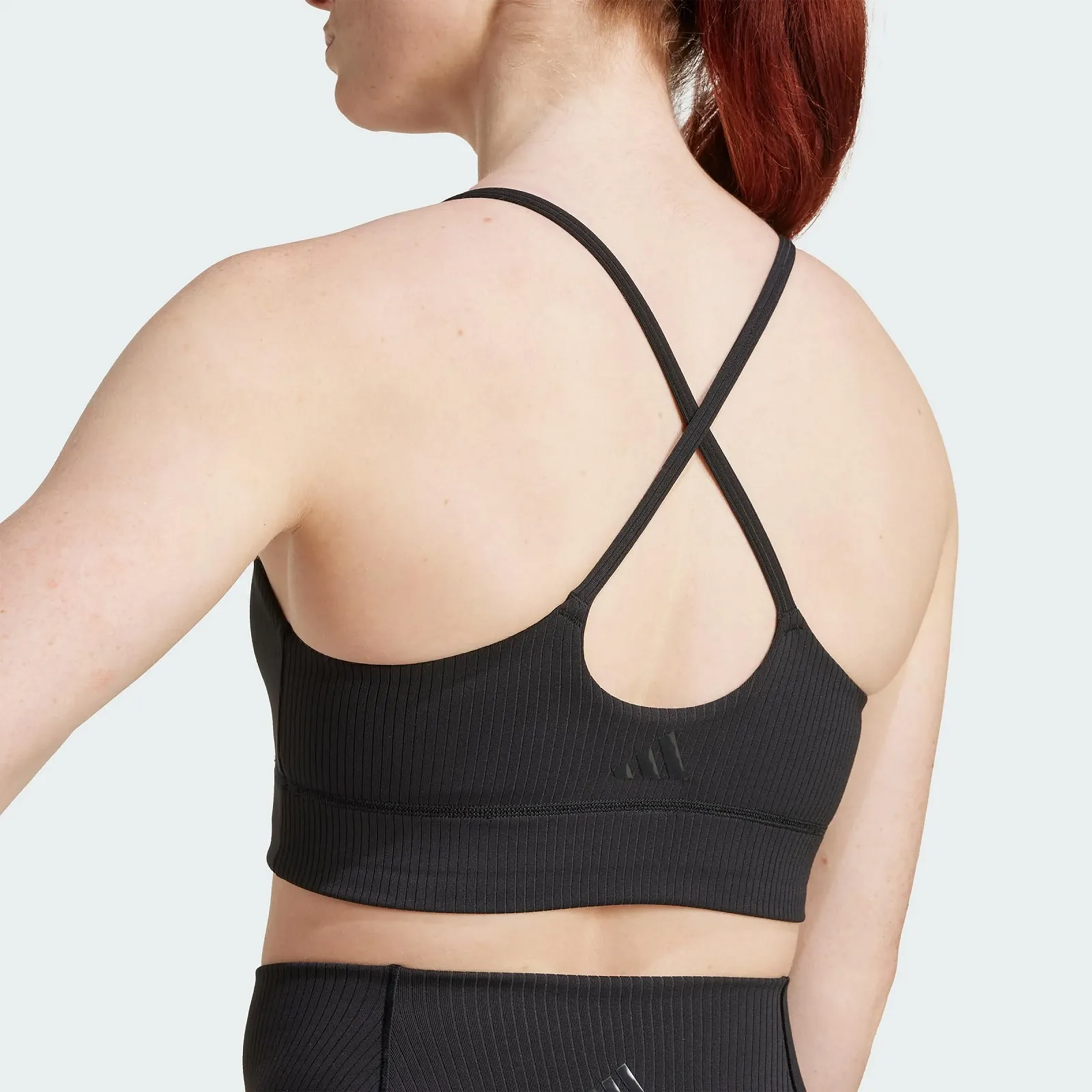 Спортивний бюстгальтер adidas All Me Light Support Rib подовжений у рубчик, фото №2 Спортивний бюстгальтер adidas All Me Light Support Rib подовжений у рубчик, фото №2