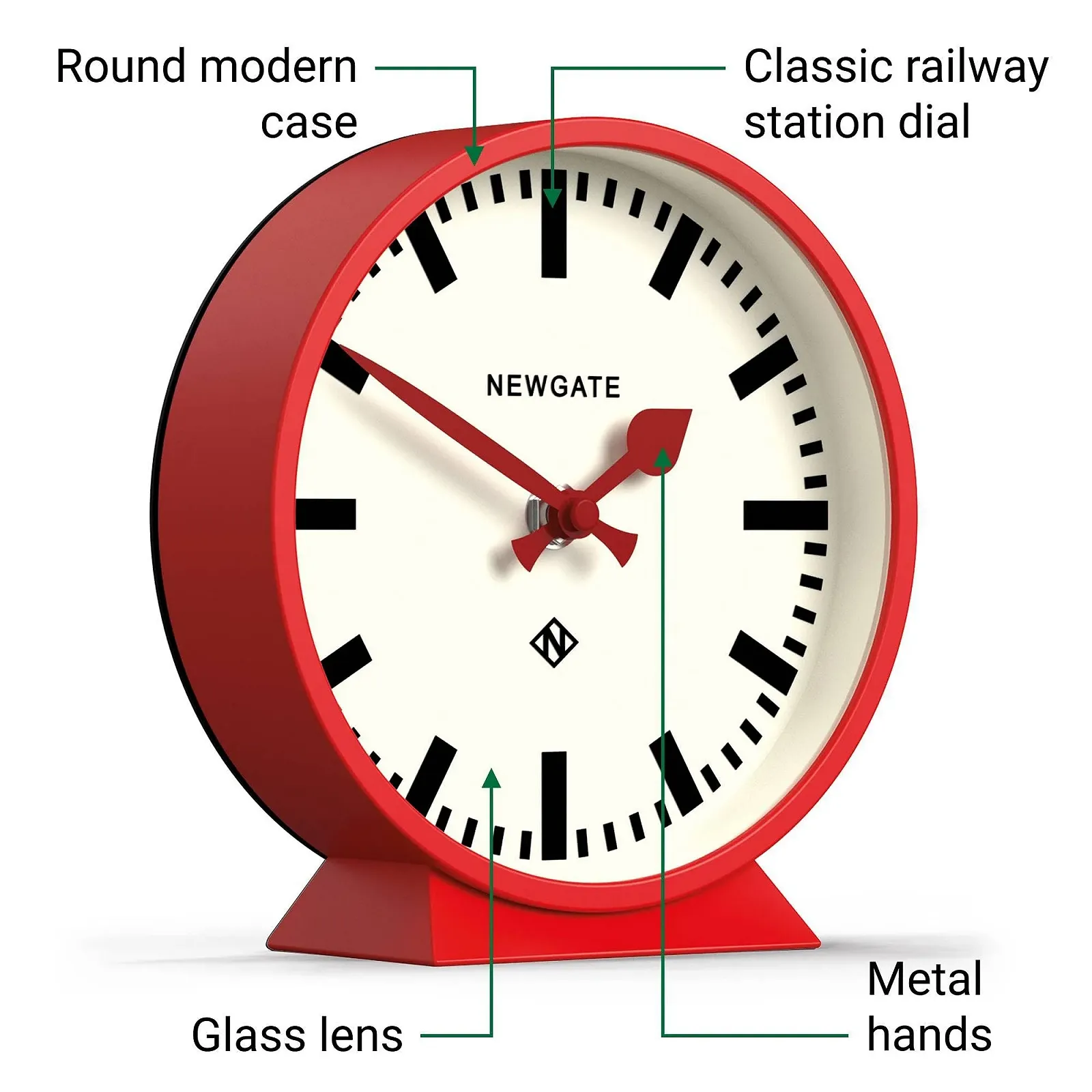 Настольные часы NEWGATE Railway M Красный, фото №6