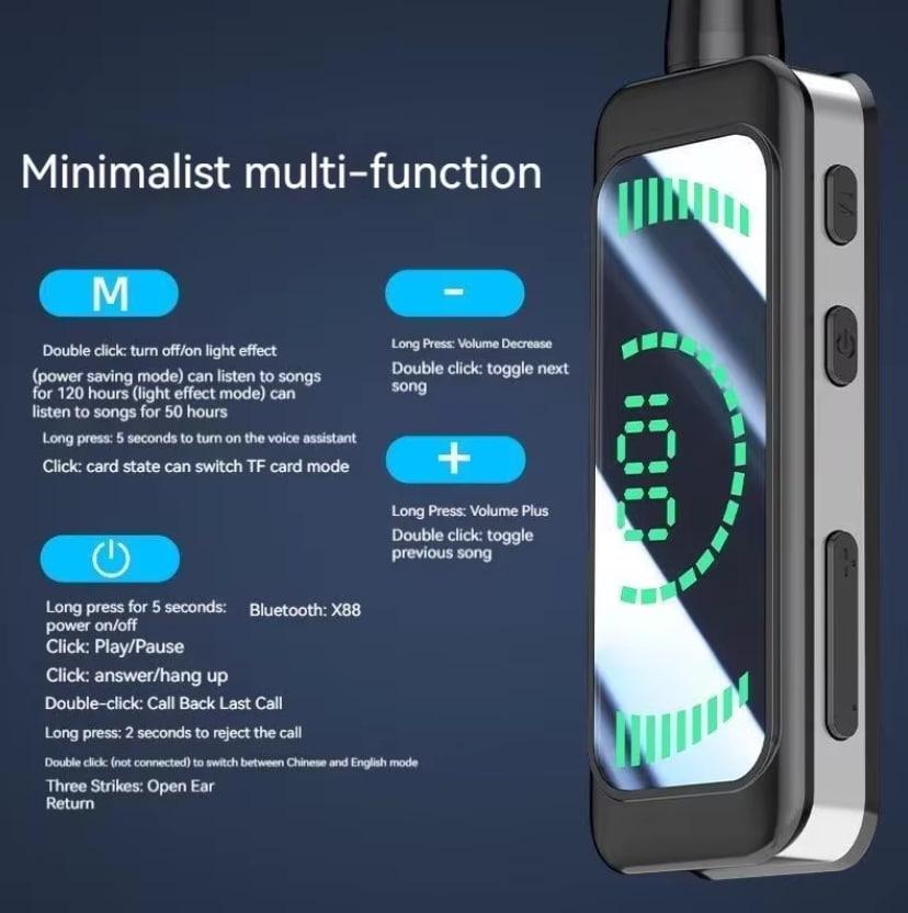 Беспроводные спортивные наушники на шею BT 5.4 Черные, фото №3 Беспроводные спортивные наушники на шею BT 5.4 Черные, фото №3
