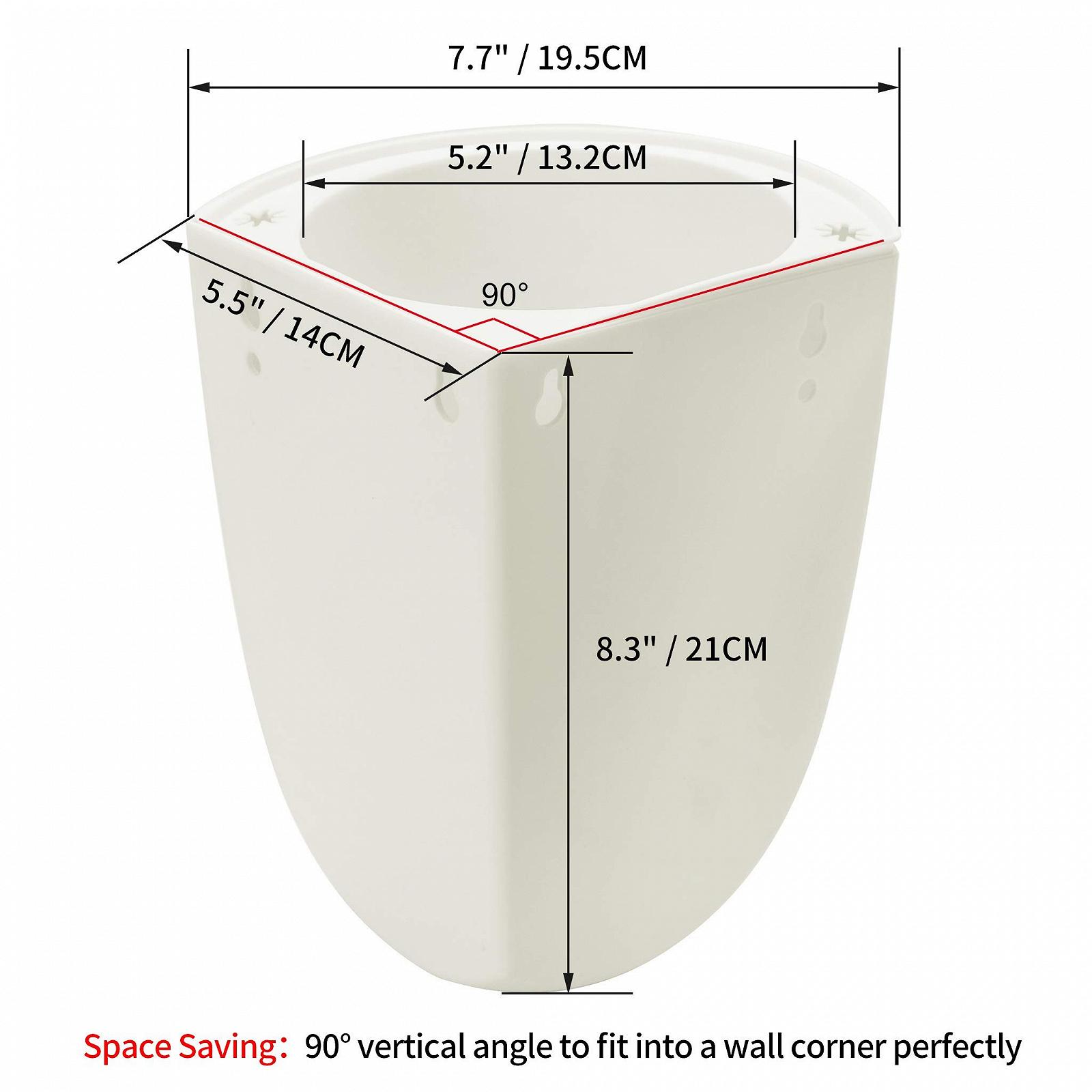 Кутове настінне кашпо ORIMERC Набір 2 шт. автополив трикутне пластик Білий, фото №2