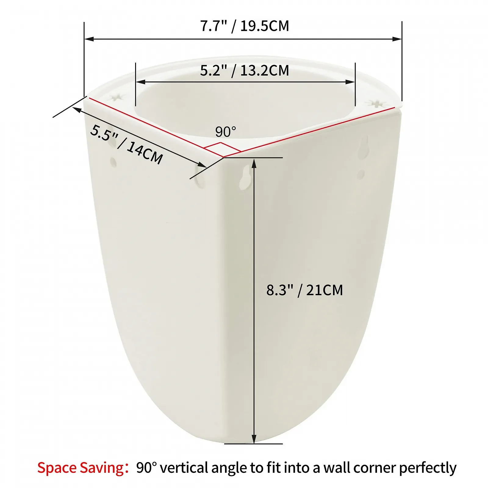 Угловое настенное кашпо ORIMERC Набор 2 шт. автополив треугольное пластик Белый, фото №2