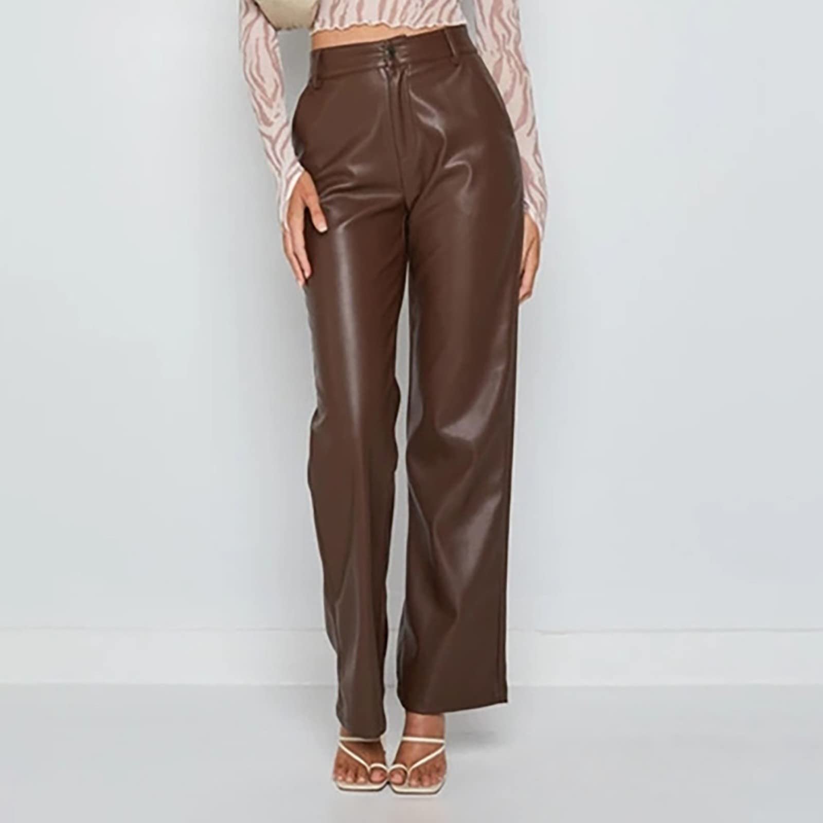 Штани Шкіряні PU Шкіра High Waist, фото №2 Штани Шкіряні PU Шкіра High Waist, фото №2