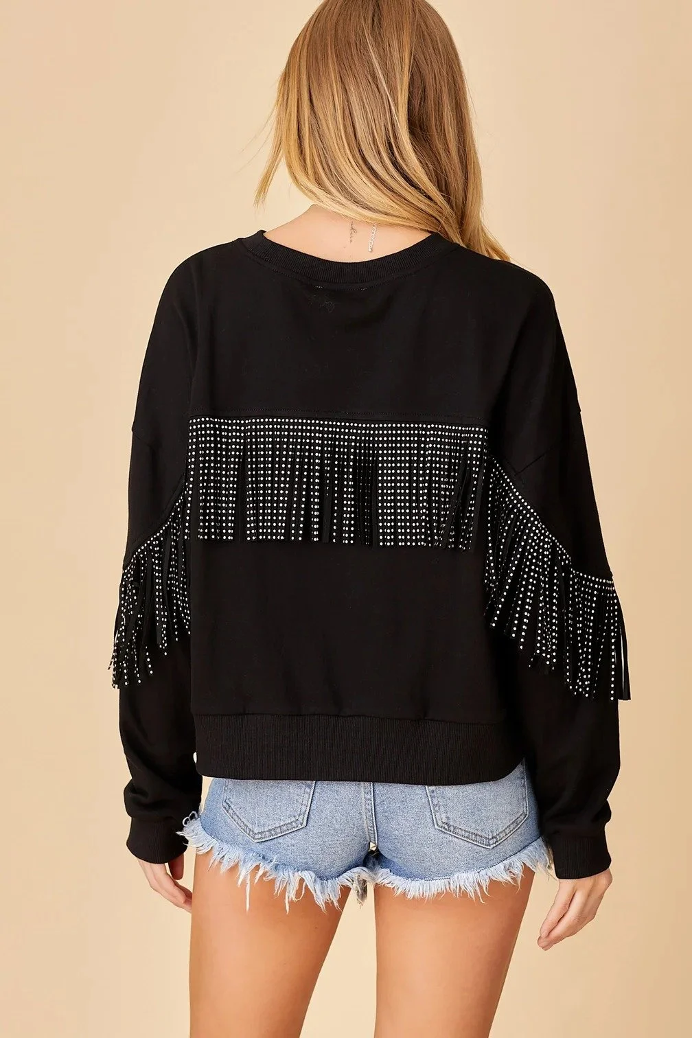 Женская толстовка MAVI FRINGE SWEATSHIRT Black - S, фото №5