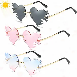 Солнцезащитные очки Сердце Liekadijiae Красный - Фото 1